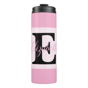 Bouteilles Isothermes Monogramme de fille et nom rose violet bagages