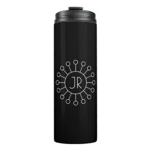 Bouteilles Isothermes Monogramme de style Logo Vintage cool Noir et bl