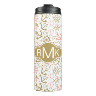 Bouteilles Isothermes Monogramme d'or du motif   d'Ancre