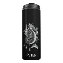 Monogramme Dragon d'eau noir et blanc