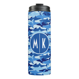 Bouteilles Isothermes Monogramme du motif   de requin bleu