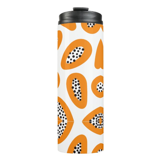 Bouteilles Isothermes Monogramme Elegant Motif Papaya (Devant)