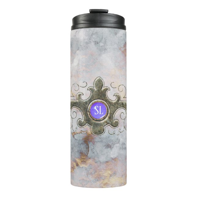 Bouteilles Isothermes Monogramme en pierre de marbre (Devant)