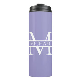 Bouteilles Isothermes Monogramme et nom Elegant Purple Personnalisé