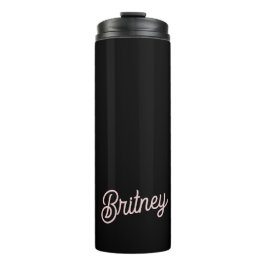 Bouteilles Isothermes Monogramme et nom rose pâle moderne