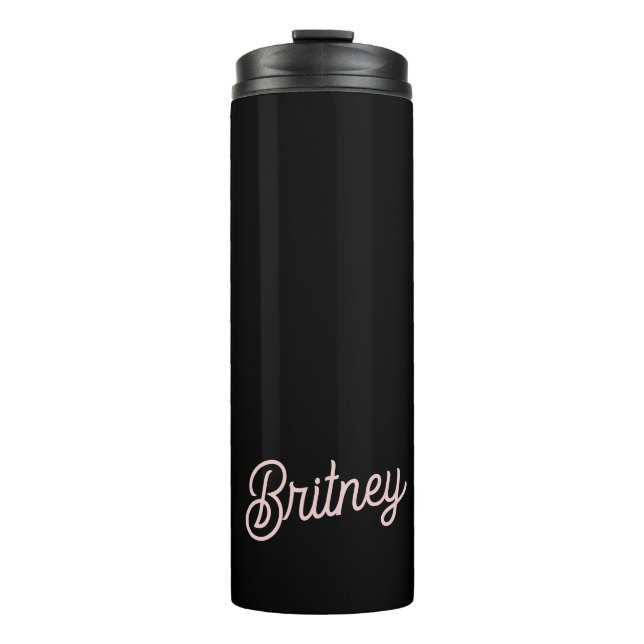 Bouteilles Isothermes Monogramme et nom rose pâle moderne (Devant)