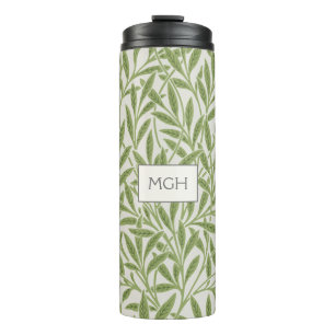 Bouteilles Isothermes Monogramme Feuille vintage vert saule