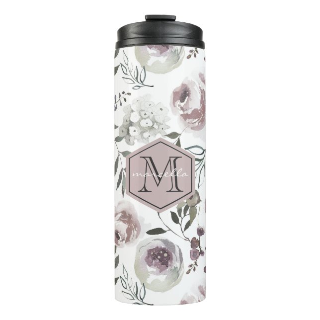 Bouteilles Isothermes Monogramme floral (Devant)