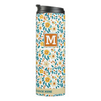 Monogramme floral personnalisé Paruline thermique