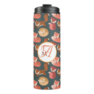 Bouteilles Isothermes Monogramme Forêt Fox Couleurs automne automne auto