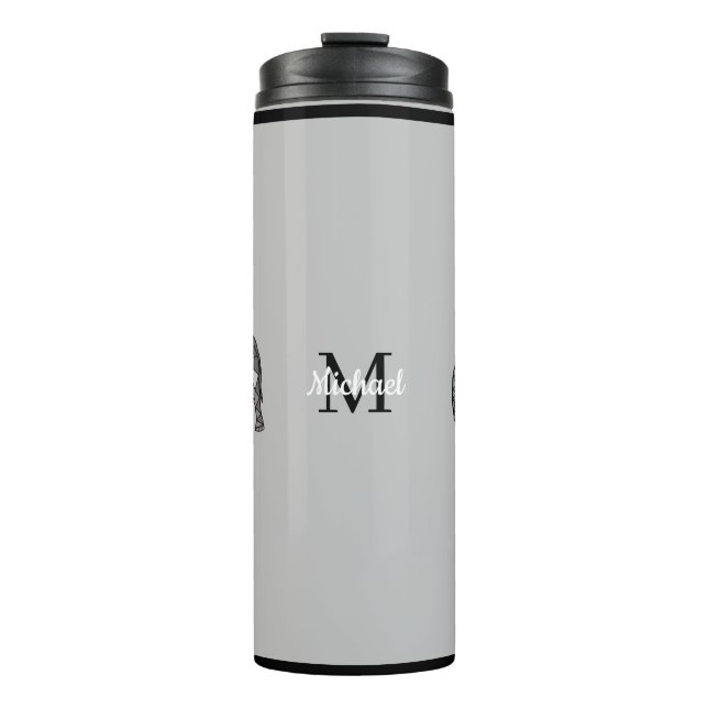 Bouteilles Isothermes Monogramme Graphique mignon Eléphant Noir personna (Devant)