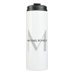 Bouteilles Isothermes Monogramme gris Noir Nom blanc