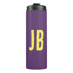 Bouteilles Isothermes Monogramme Lettres initiales Indigo Yellow Minimal