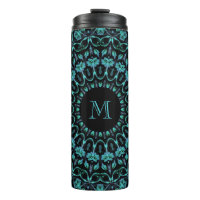 Monogramme Mandala Floral Sarcelle
