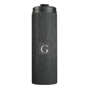 Bouteilles Isothermes Monogramme Meilleur homme Groomsman Black Leather 