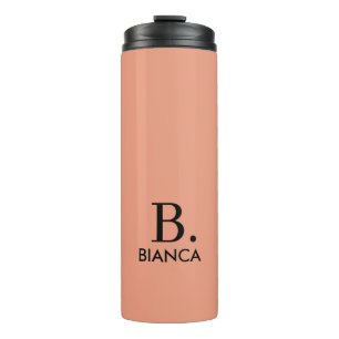 Bouteilles Isothermes monogramme minimaliste rose corail simple