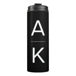 Bouteilles Isothermes monogramme moderne et moderne noir et blanc person