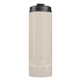 Bouteilles Isothermes Monogramme moderne manuscrit minimaliste Taupe Bei