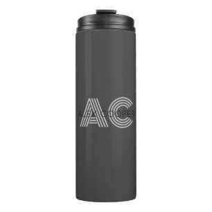 Bouteilles Isothermes Monogramme moderne noir et gris