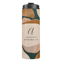 Monogramme moderne rouille vert abstrait chic chic