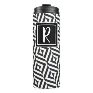 Bouteilles Isothermes Monogramme Motif Diamant noir et blanc