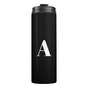 Bouteilles Isothermes Monogramme noir blanc personnalisé initial modern