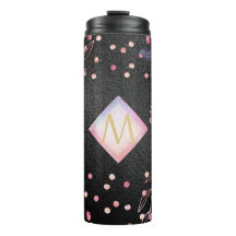 Monogramme noir ROSEGOLD rose Parties scintillant 