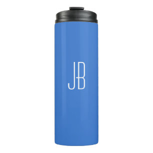Bouteilles Isothermes Monogramme ou nom blanc simple sur bleu