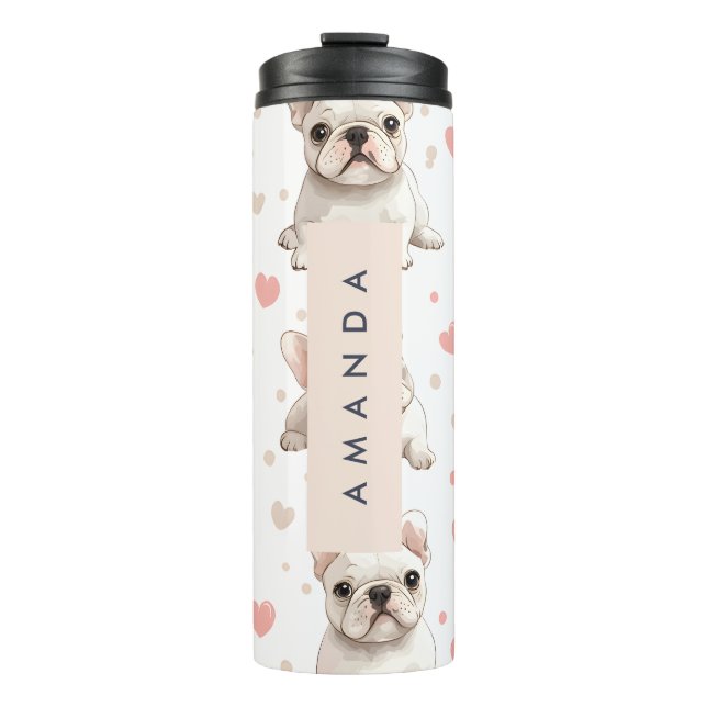 Bouteilles Isothermes Monogramme Personalized Adorable French Bulldog (Devant)