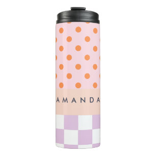 Bouteilles Isothermes Monogramme personnalisé Pastel Polka Dot Lilac chè