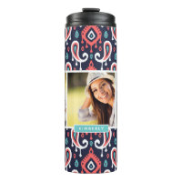 Monogramme photo personnalisé Ikat Paisley de la m