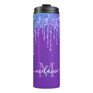 Bouteilles Isothermes Monogramme Purple Ombre Arc-en-ciel Parties scinti