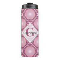 Monogramme Radiant Dusky Rose Dot Mandala Carrelé