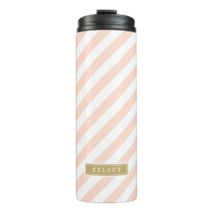 Bouteilles Isothermes Monogramme rose et or de pointes de preppy