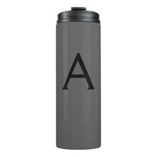 Bouteilles Isothermes Monogramme simple gris classique Ajouter un nom in