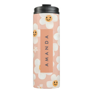 Bouteilles Isothermes Monogramme Smile Personnalisé Daisy Motif Floral