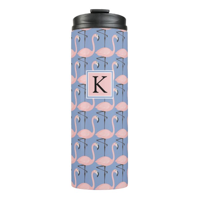 Bouteilles Isothermes Monogramme tendre du motif | de Flamant rose (Devant)