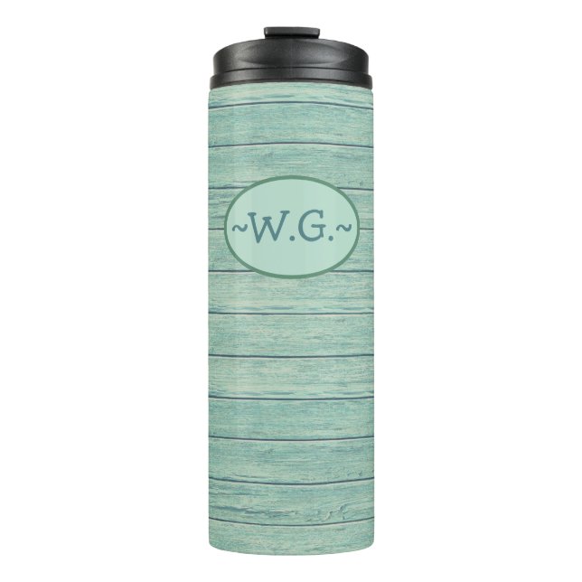 Bouteilles Isothermes Monogramme Thermal TumbDriftwood Beach design.Jade (Devant)