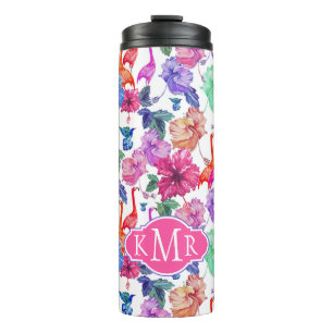 Bouteilles Isothermes Monogramme tropical du motif   d'aquarelle