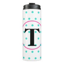 Monogramme Turquoise Pois