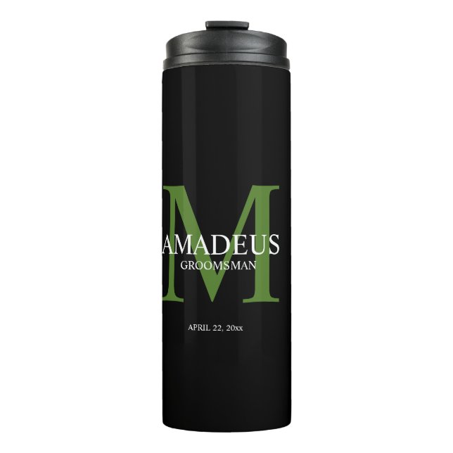 Bouteilles Isothermes Monogramme vert tumeur thermique nommée (Devant)