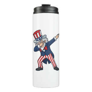 Bouteilles Isothermes Monsieur patriotique Dabbing Design vectoriel vint