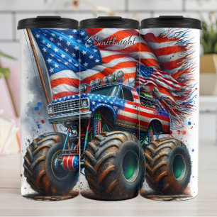 Bouteilles Isothermes Monster Truck American Flag Splash
