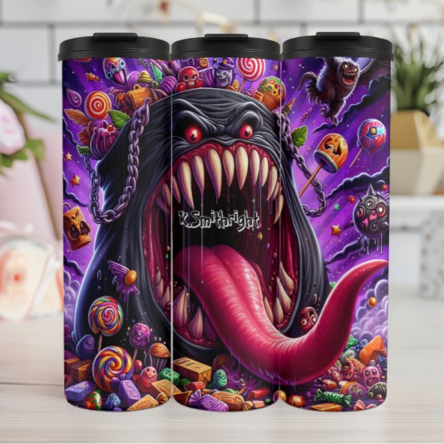 Bouteilles Isothermes Monstre entouré de bonbons d'Halloween (Créateur téléchargé)