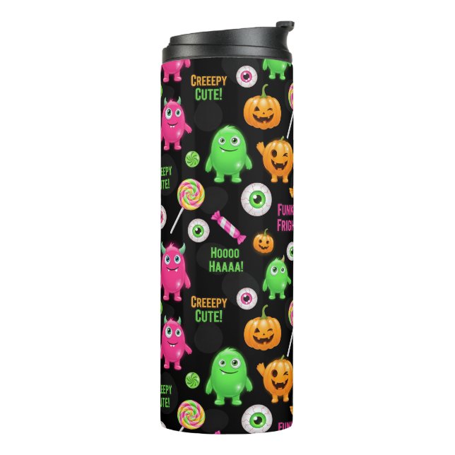 Bouteilles Isothermes Monstres "Déplaisants mignons" et Halloween amusan (Tourné sur la gauche)