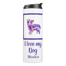 Morkie mignonne Chien Silhouette violet PY&B