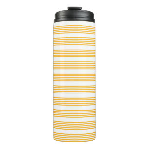 Bouteilles Isothermes Motif à cinq bandes jaune et blanc ensoleillé