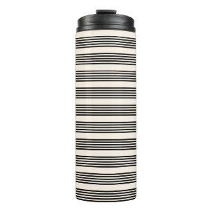 Bouteilles Isothermes Motif à cinq bandes noir et beige