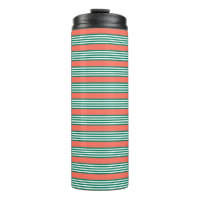 Motif à cinq bandes vert et blanc avec corail