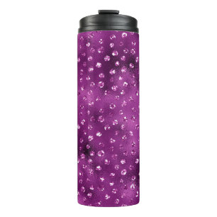 Bouteilles Isothermes Motif à pois pailletés ombrés violets Glam